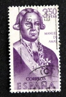 ESPAGNE SPAIN ESPANA YT 1411 OBLITERE - MANUEL DE AMAT VICE ROI DU PEROU - Used Stamps