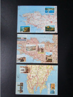 CP 29 Le Finistère BRETAGNE Carte Géographique MICHELIN Et Multivues LOT DE 3 CARTES POSTALES - Autres & Non Classés