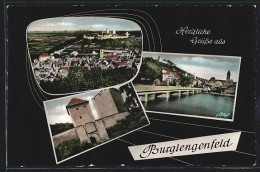 AK Burglengenfeld, Flussbrücke, Die Burg, Gesamtansicht  - Other & Unclassified