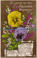 R167923 To Greet My Dear Friends Birthday. Flower Bouquet. Rotary - Monde