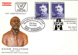 AUSTRIA POSTAL HISTORY / JADAM POLITZER - OTOLOGIE ,HNO KONGRESS 1985 ,COVER  FDC. - FDC
