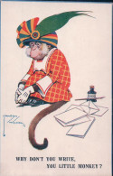 Lawson Wood Illustrateur, Why Don't You Write, You Little Monkey ?, Singe Habillé (835) - Wood, Lawson