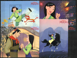 Gambia - 1998 - Disney: Mulan - Yv Bf 376/79 - Disney