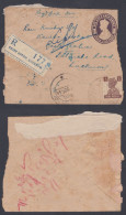 Inde British India 1944 Used Registered King George VI Cover, Lucknow, Return Mail, Postal Stationery - 1936-47 Koning George VI