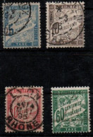 FRANCE ,FRANKREICH , 1993 - 1935, YT 28, YT 29, YT 33, YT 38, TAXE,CENTIMES PERCEVOIR, OBLITERES, GESTEMPELT - 1859-1959 Afgestempeld