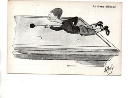 CP ( Sur BILLARD) Illustrée Par Boby -Le Coup Allongé- - Autres & Non Classés
