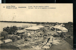 Carte Avec Vue N° 43 - 44 - Léopoldville - Le Port - Vue Des Magasins Et Ateliers - Obl. BOMA 15/05/1913 - Entiers Postaux