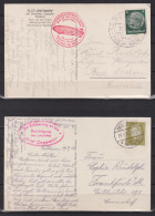 Dt.Reich Zeppelin Fotokarten LZ 127 Mit Erinnerungs-o Je EF 465 Ab Heilbronn Bzw 516 Mit SSt Rhein-Main - Lettres & Documents