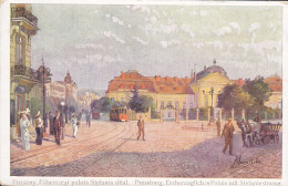 Hungary Ungarn PPC Marx Bibu : Pozsony Pressburg Erzherzogliches Palais Mit Stefaniestrasse Tram Tramways POZSONY 1914 - Hongarije