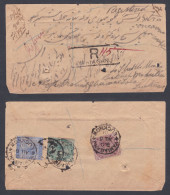 Inde British India 1901 Used Registered Cover, Lucknow, Queen Victoria Stamps, Refused, Return Mail - 1882-1901 Imperium