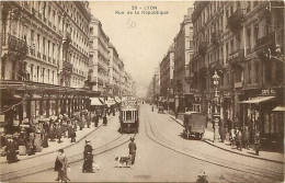 69 - Lyon - Rue De La République - Animée - Tramway - CPA - Voir Scans Recto-Verso - Other & Unclassified