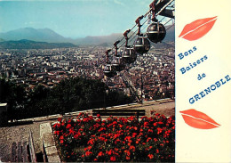 38 - Grenoble - Panorama Sur La Ville, Vu Du Téléphérique De La Bastille - Fleurs - Carte Neuve - CPM - Voir Scans Recto - Grenoble