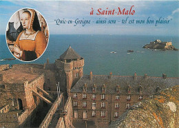 35 - Saint Malo - La Tour Quic-en-Groigne Face à La Mer - Portrait De La Duchesse Anne - CPM - Voir Scans Recto-Verso - Saint Malo