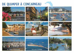 29 - Finistère - De Quimper à Concarneau - Multivues - Bateaux - Folklore - Flamme Postale - Voir Scans Recto Verso  - Autres & Non Classés