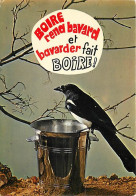 Animaux - Oiseaux - Pie - Carte Humoristique - Message Boire Rend Bavard Et Bavarder Fait Boire - CPM - Voir Scans Recto - Oiseaux