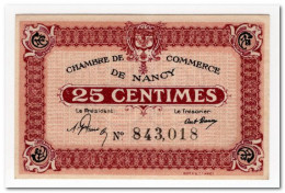 FRANCE,CHAMBRE DE COMMERCE DE NANCY,25 CENTIMES,XF-AU - Chamber Of Commerce
