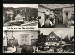 AK Bärenburg /Dippoldiswalde, Die HO-Gaststätte Riedelmühle Mit Innen- Und Gartenansichten  - Dippoldiswalde