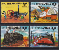 Gambia - 1987 - Disney: Trains - Yv 686/89 - Disney