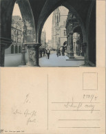 Ansichtskarte Münster (Westfalen) Laubengang Belebt - Lambertikirche 1912 - Münster