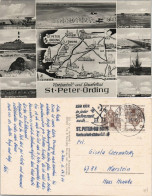 St. Peter-Ording Mehrbildkarte Ua. Leuchturm,  Strand, Umgebungskarte 1966 - Other & Unclassified