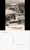 Ansichtskarte Mittenwald GÄSTEHAUS GOLDNES LANDL Gröblweg 2-Bild-AK 1960 - Mittenwald