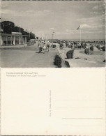 Ansichtskarte Wyk (Föhr) Promenade Mit Strand Und Café Fernsicht 1960 - Autres & Non Classés