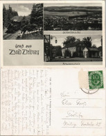 Ansichtskarte Bad Driburg Dampflok Ich Komme! Brunnenplatz, Totale 1952 - Bad Driburg