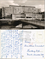 Ansichtskarte Pforzheim Stadtteilansicht Krankenhaus, Brücke VW Käfer 1960 - Pforzheim