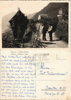 Cartoline Meran Merano Schloss Tirol - Weg Wanderer 1963 - Other & Unclassified
