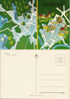 Postcard Allenstein Olsztyn Landkarten AK 1973 - Ostpreussen
