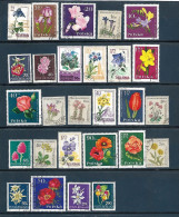Flowers: Set 27 Stamps, Used, Hinged (#008) - Autres & Non Classés