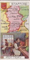 Staffordshire - Counties & Their Industries 1914 / 15  - Players Cigarette Cards - Antique - County Map - Player's