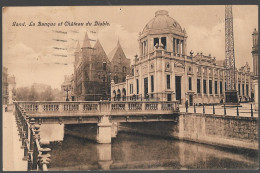 CPA CARTE POSTALE BELGIQUE GAND GENT LA BANQUE ET CHÂTEAU DU DIABLE 1912 - Sonstige & Ohne Zuordnung