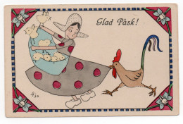 AJO - HENRIETTE FOX BOREL - GLAD PASK - SWEDEN - GIRL & CHICKS - ROOSTER  - CONDITION READ DESCRIPTION & SEE SCANS ! - Other & Unclassified