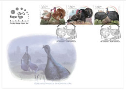 HUNGARY - 2024. FDC Strip - Native Hungarian Poultry Breeds III. MNH!! - FDC