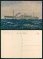 BARCOS SHIP BATEAU PAQUEBOT STEAMER [ BARCOS # 05189 ] - PORTUGAL COMPANHIA COLONIAL NAVEGAÇÃO PAQUETE N/M UIGE 14-8-954 - Dampfer
