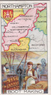 Northamptonshire - Counties & Their Industries 1914 / 15  - Players Cigarette Cards - Antique - County Map - Player's