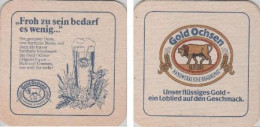 5002545 Bierdeckel Quadratisch - Gold Ochsen - Froh Zu Sein - Beer Mats
