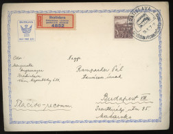 BRATISLAVA 1937. Nice Registered Postcard To Hungary142727 - Covers & Documents