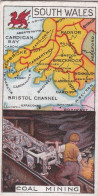 South Wales  - Counties & Their Industries 1914 / 15  - Players Cigarette Cards - Antique - County Map - Player's