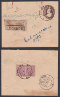 Inde British India 1937 Used One Anna King George V Registered Cover, Lucknow, Postal Stationery - 1911-35 Roi Georges V