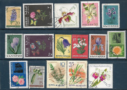 Flowers: Set 16 Stamps, Used, Hinged (#010) - Autres & Non Classés