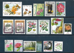 Flowers: Set 16 Stamps, Used, Hinged (#004) - Autres & Non Classés