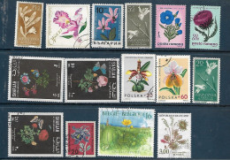 Flowers: Set 15 Stamps, Used, Hinged (#011) - Sonstige & Ohne Zuordnung
