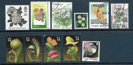 Flowers: Set 11 Stamps, Used, Hinged (#007) - Sonstige & Ohne Zuordnung