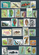 Fish: Set 29 Stamps, Used, Hinged (#002) - Vissen