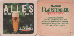 5005523 Bierdeckel Quadratisch - Clausthaler - Beer Mats