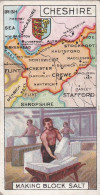Cheshire  - Counties & Their Industries 1914 / 15  - Players Cigarette Cards - Antique - County Map - Player's