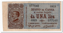 ITALY,1 LIRA,1914 - 1921,P.36a,VF+ - Italië – 1 Lira