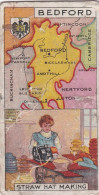 Bedfordshire  - Counties & Their Industries 1914 / 15  - Players Cigarette Cards - Antique - County Map - Player's
